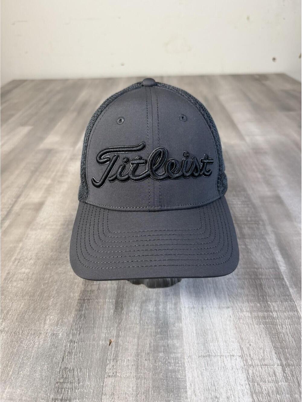 Titleist Pro V 1 Hat Golf Footjoy FJ Mesh Fitted Black On Black Men’s S/M